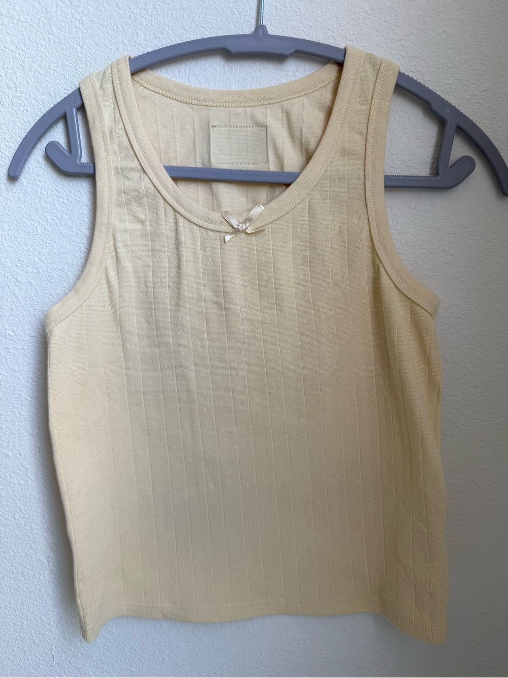 RARE! Daily Drills Classic Butter Yellow Pointelle Tank Top